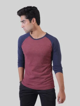 Blue/Maroon Raglan Plain-Surtout