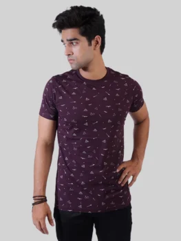 Crew Neck-Rotary Print Tee