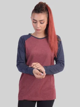 Blue/Maroon Raglan Plain-Surtout