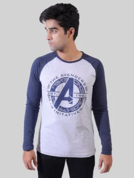 Grey/Blue Hero Graphic Surtout Tee