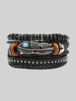 Multilayer Leather Punk Wrap Bracelets - RMS014