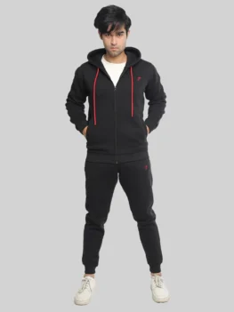 Black Zipper Look Tracksuit